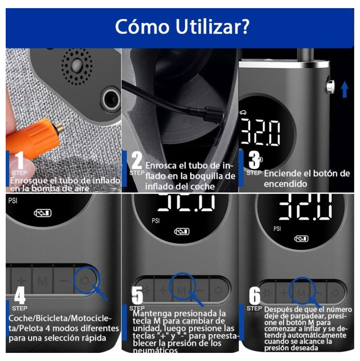 Compresor Inflador MULTIUSOS PORTATIL