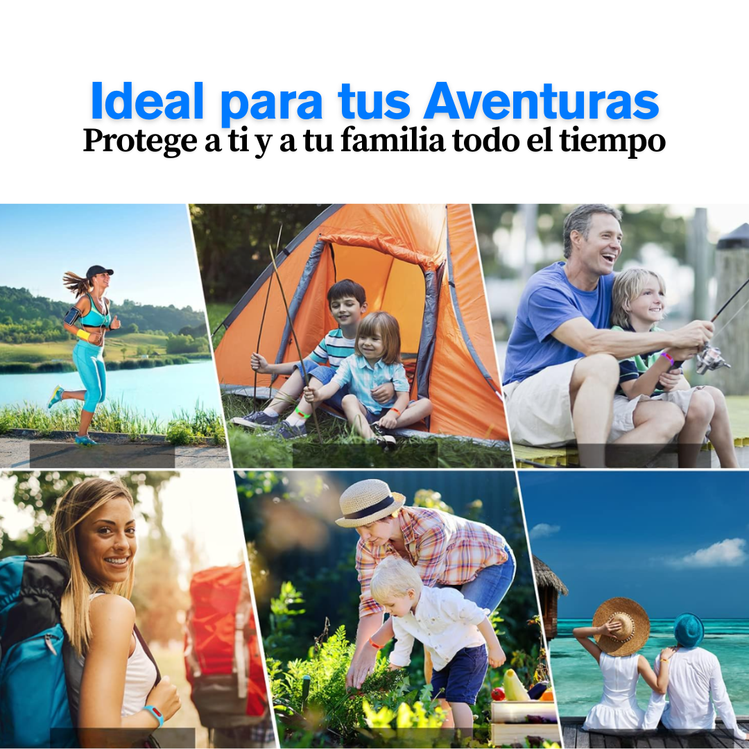 BYE BYE MOSQUITOS - Pulseras Repelente Mosquitos x5