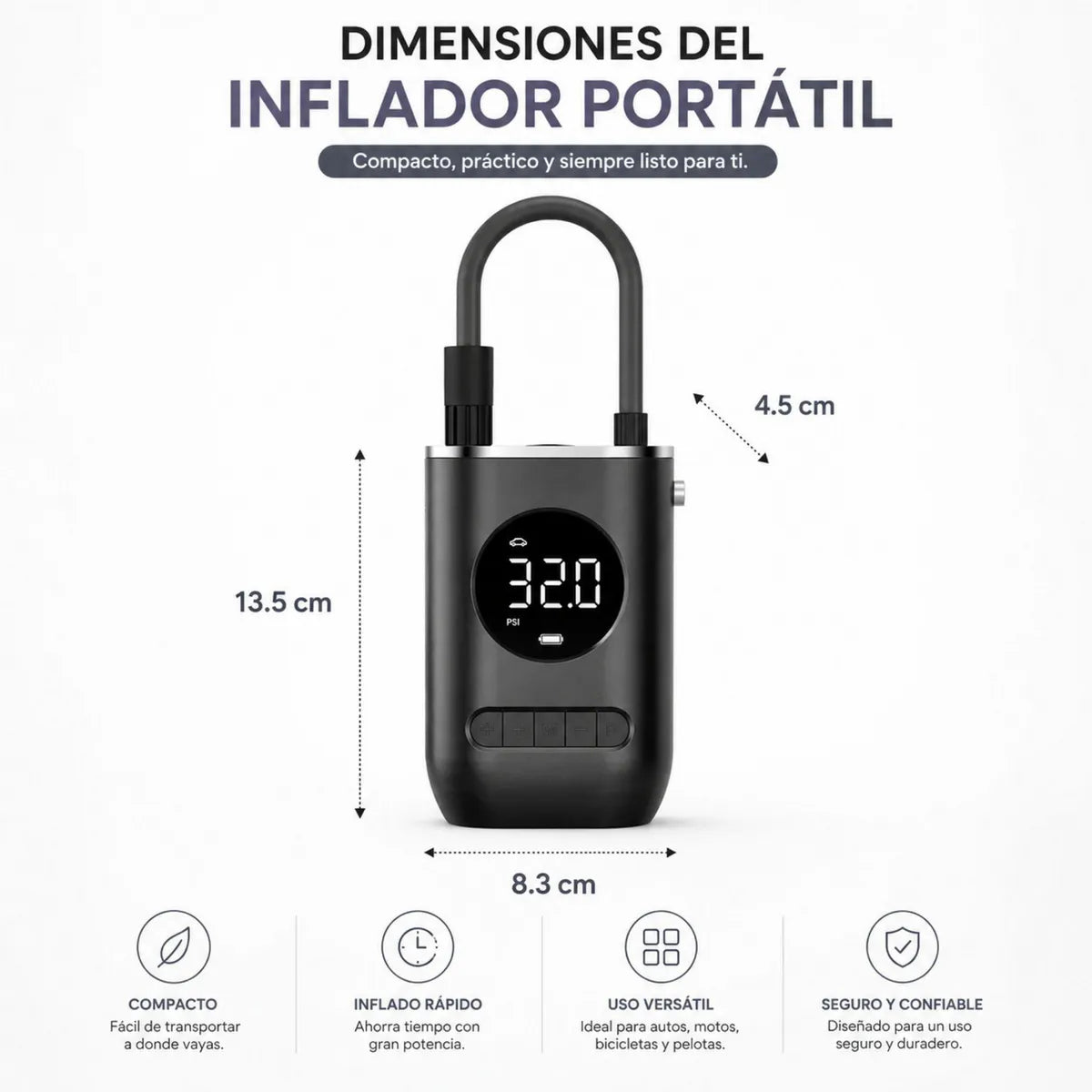 Compresor Inflador MULTIUSOS PORTATIL